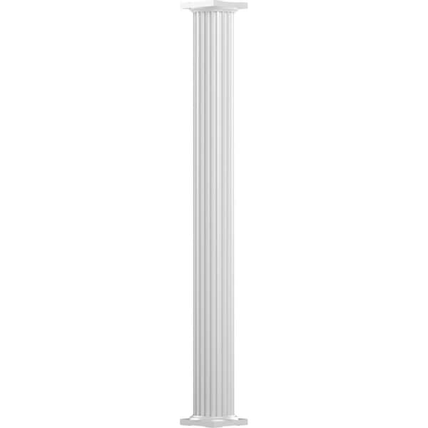 Ekena Millwork 10" x 10' Endura-Aluminum Column, Round Shaft (For Post Wrap Installation), Non-Tapered, FLuted EA1010RNFSATUTU - main